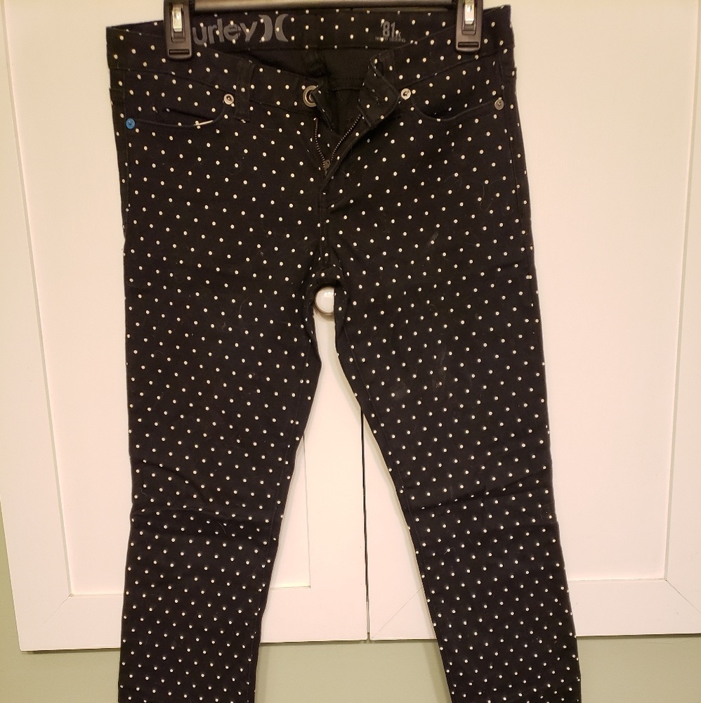 Hurley skinny Jean's polka dot size 28